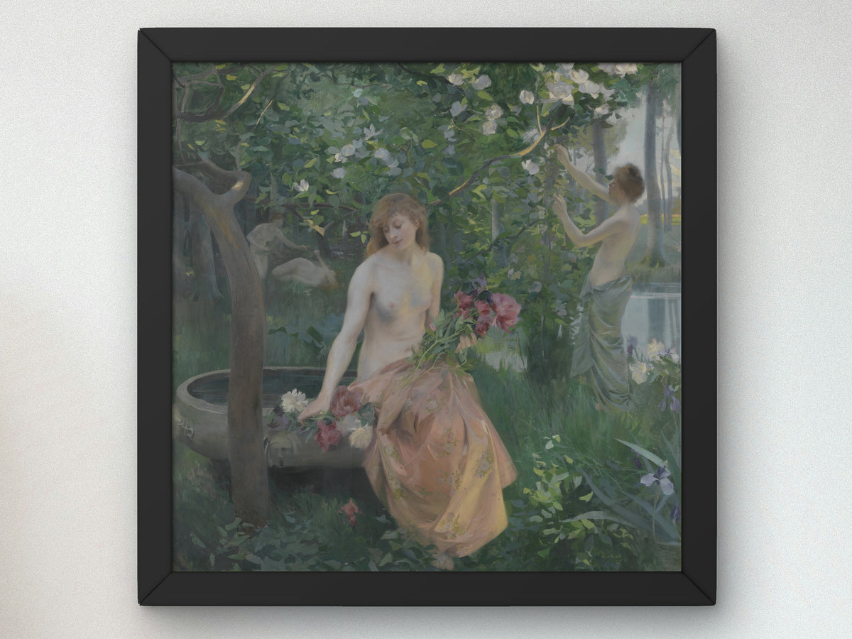 Spring by Emile Rene Menard, Wall Art Print, Fine Art Reproduction, Museum Quality Decor, Poster