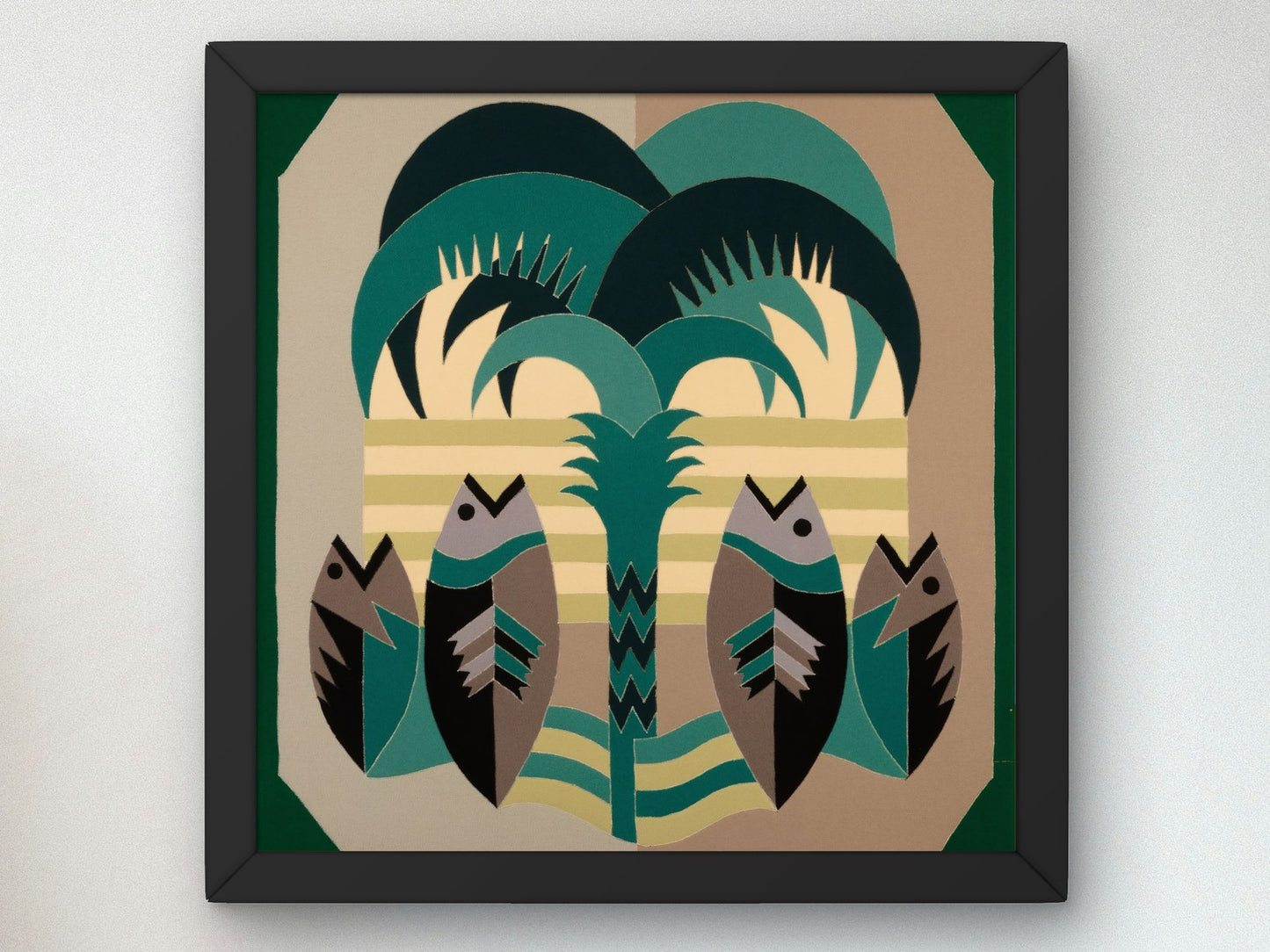 Palma e pesci by Fortunato Depero 1937, Wall Art Print, Fine Art Reproduction, Museum Quality Decor, Poster