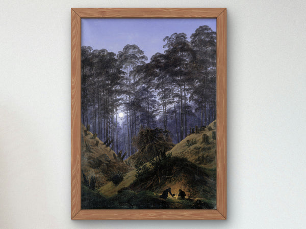 Inside the Forest in the Moonlight by Caspar David Friedrich 1823, Wall Art Print, Fine Art Reproduction, Museum Quality Decor, Poster