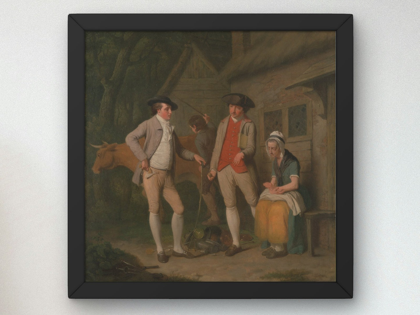 Widow Costard's Cow and Goods Distrained for Taxes are Redeemed by the Generosity of Johnny Pearmain by Edward Penny 1782, Wall Art Print