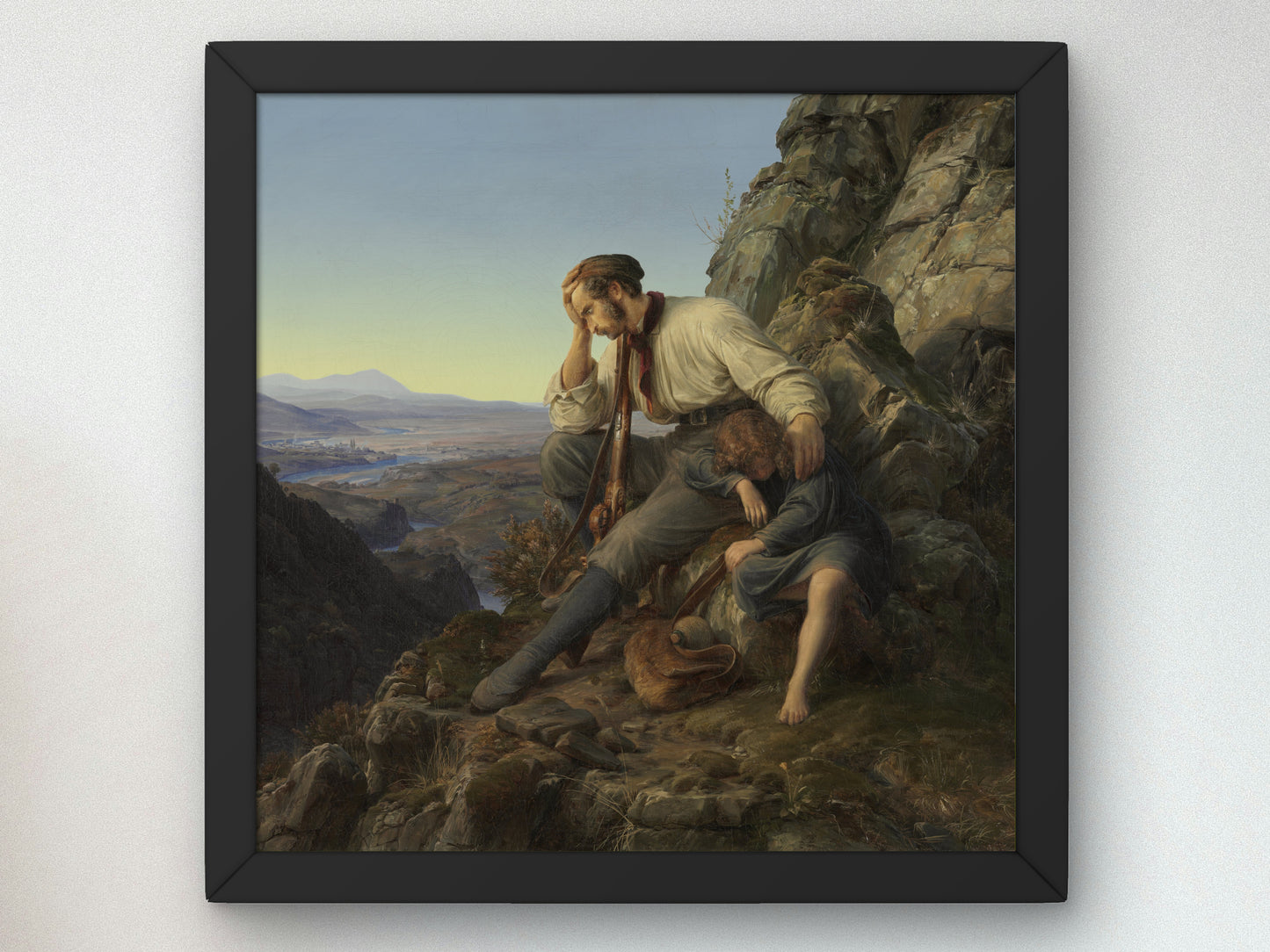 The Robber and His Child by Carl Friedrich Lessing 1832, Wall Art Print, Fine Art Reproduction, Museum Quality Decor, Poster