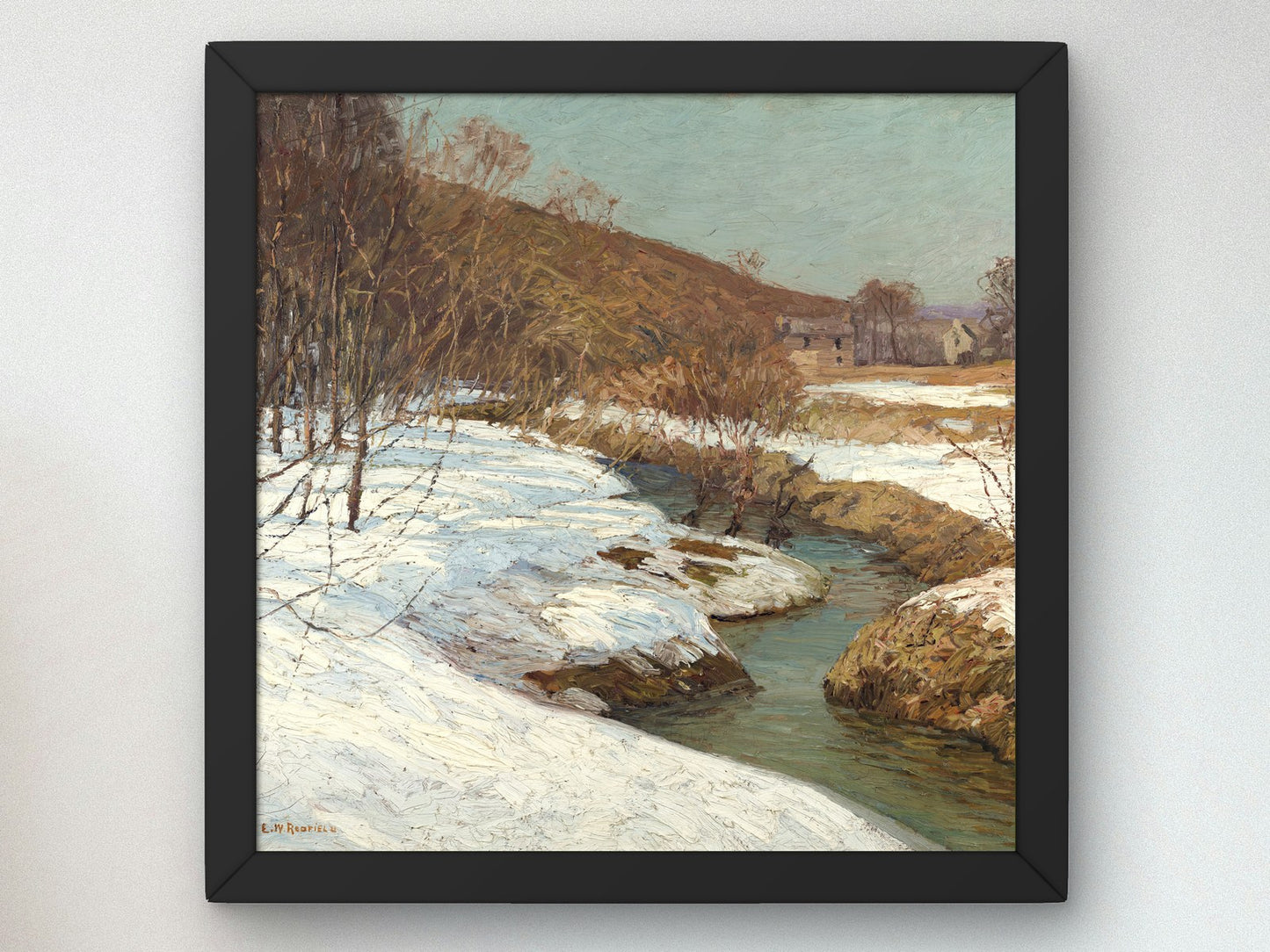 Meadow Brook by Edward Willis Redfield 1918, Wall Art Print, Fine Art Reproduction, Museum Quality Decor, Poster