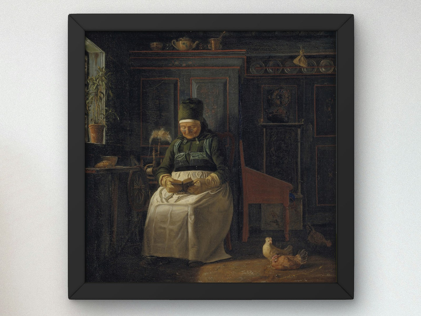 Christmas Morning in a Farmhouse by Christen Dalsgaard 1843, Wall Art Print, Fine Art Reproduction, Museum Quality Decor, Poster