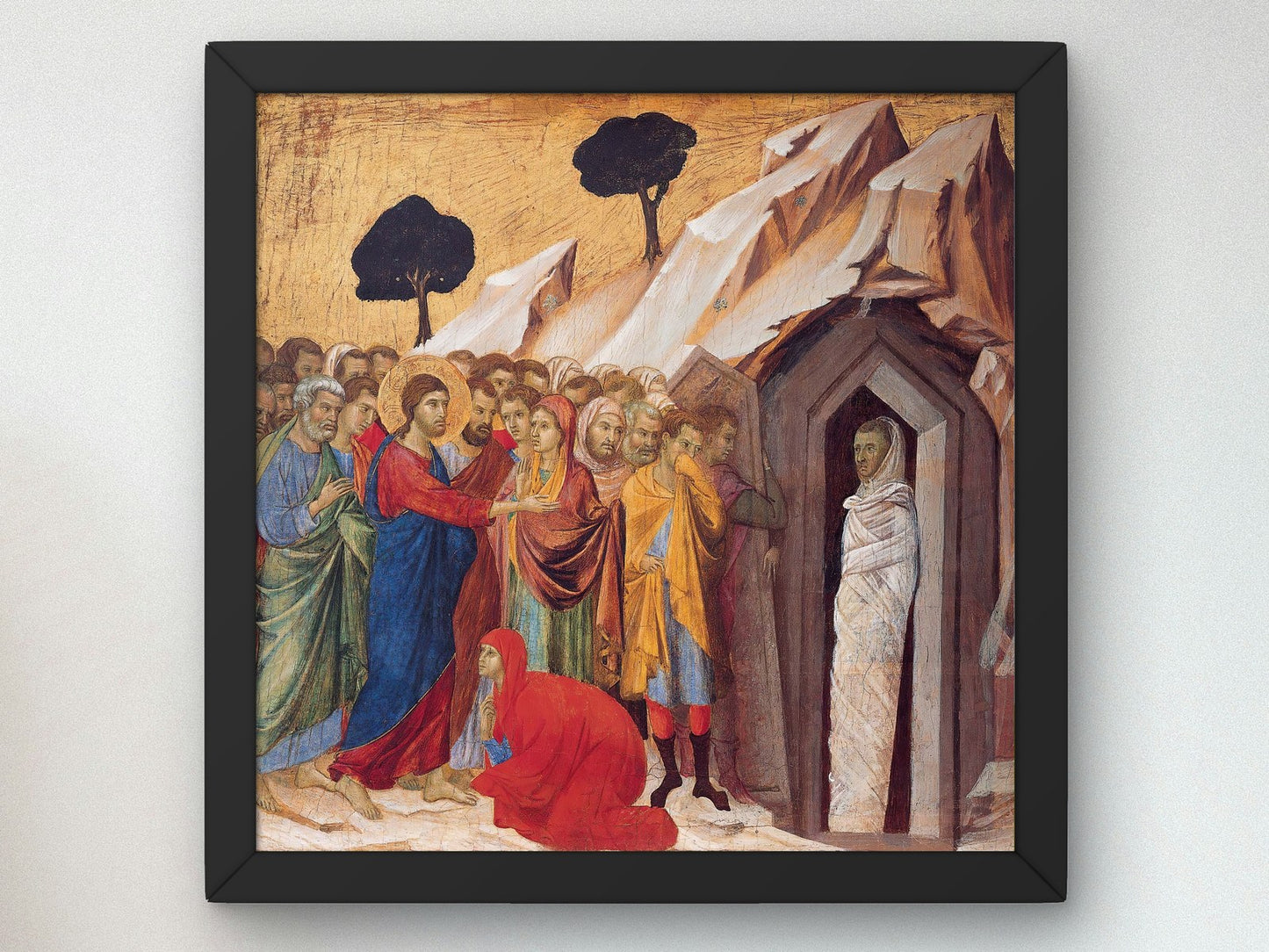 The Raising of Lazarus by Duccio di Buoninsegna 1311, Wall Art Print, Fine Art Reproduction, Museum Quality Decor, Poster