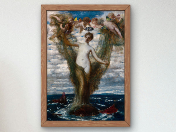 Venus Anadyomene by Arnold Böcklin 1872, Wall Art Print, Fine Art Reproduction, Museum Quality Decor, Poster