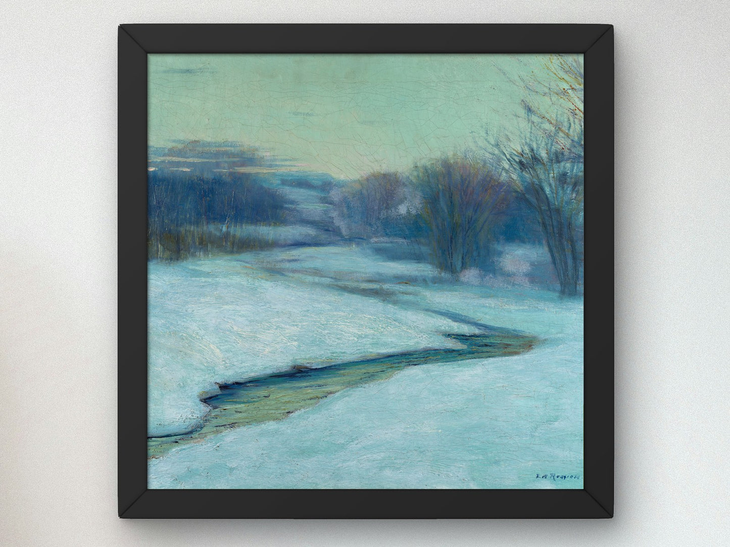 Stream in Snowy Field by Edward Willis Redfield 1898, Wall Art Print, Fine Art Reproduction, Museum Quality Decor, Poster