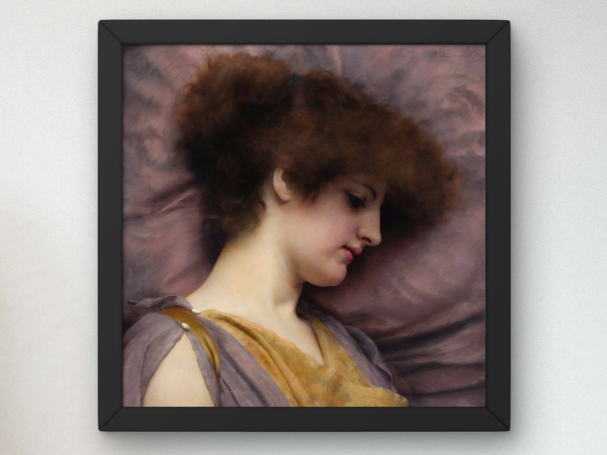 Far Away Thoughts by John William Godward 1892, Wall Art Print, Fine Art Reproduction, Museum Quality Decor, Poster
