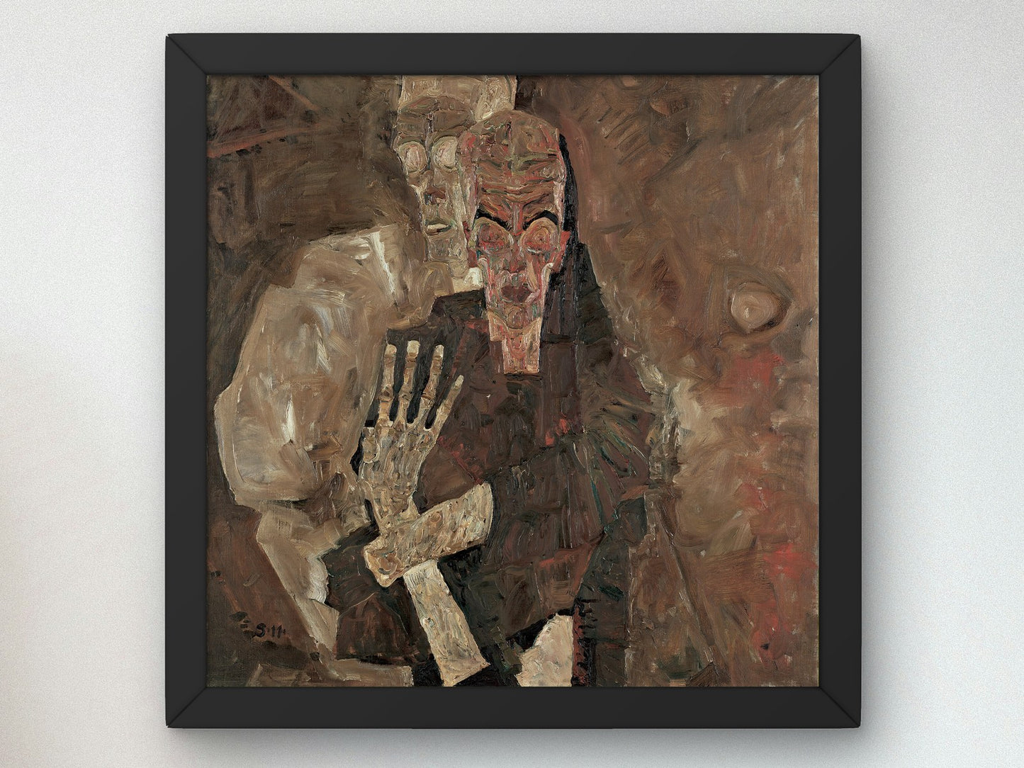 Self Seer II Death and Man by Egon Schiele 1911, Wall Art Print, Fine Art Reproduction, Museum Quality Decor, Poster