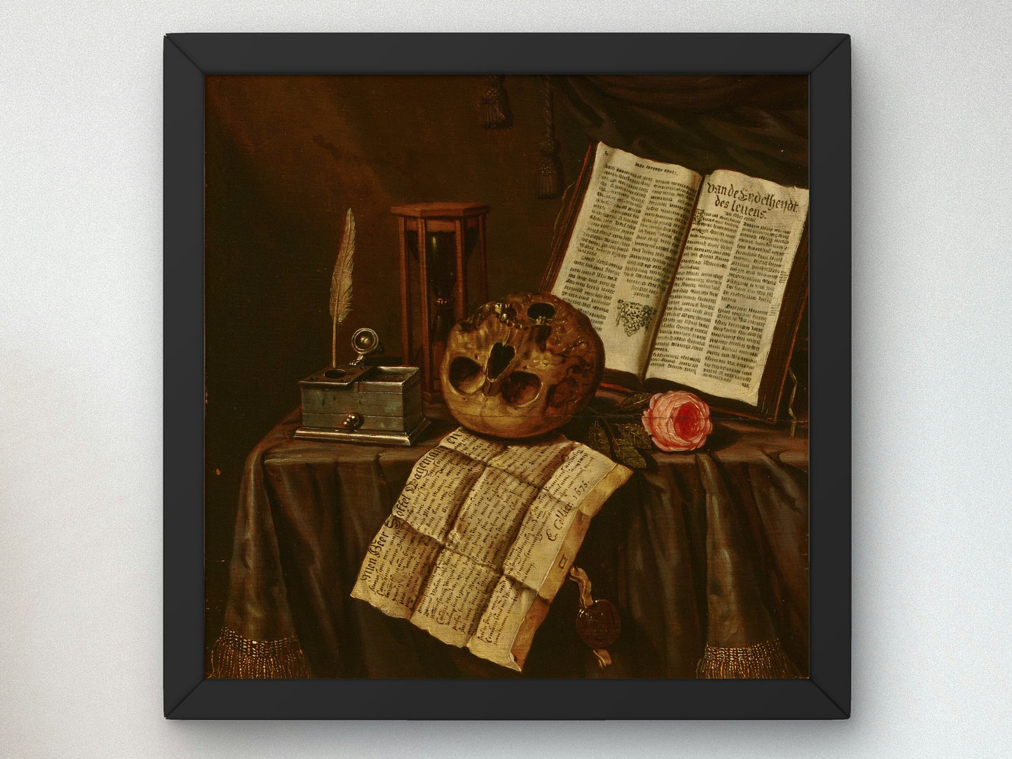 Vanitas Still Life by Edwaert Collier 1675, Wall Art Print, Fine Art Reproduction, Museum Quality Decor, Poster