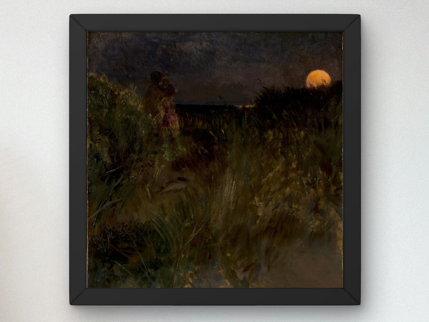 Moonrise over the Dunes by Eilif Peterssen 1883, Wall Art Print, Fine Art Reproduction, Museum Quality Decor, Poster