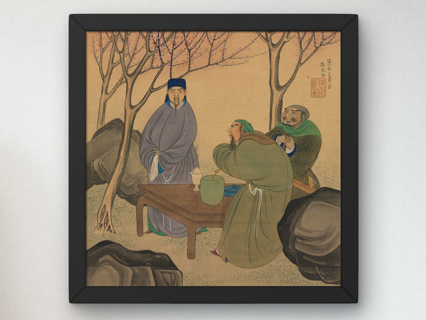 Romance of the Three Kingdoms by Matsumura Goshun 1800, Wall Art Print, Fine Art Reproduction, Museum Quality Decor, Poster