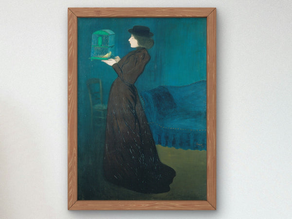 Woman with a Birdcage by József Rippl Rónai 1892, Wall Art Print, Fine Art Reproduction, Museum Quality Decor, Poster