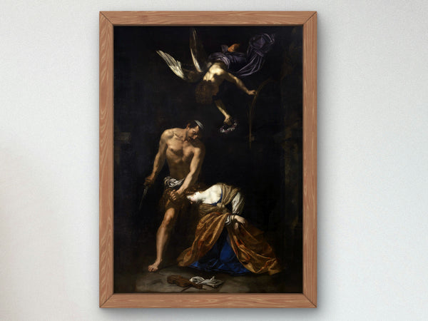 Martyrdom of St. Cecilia by Orazio Riminaldi 1620, Wall Art Print, Fine Art Reproduction, Museum Quality Decor, Poster