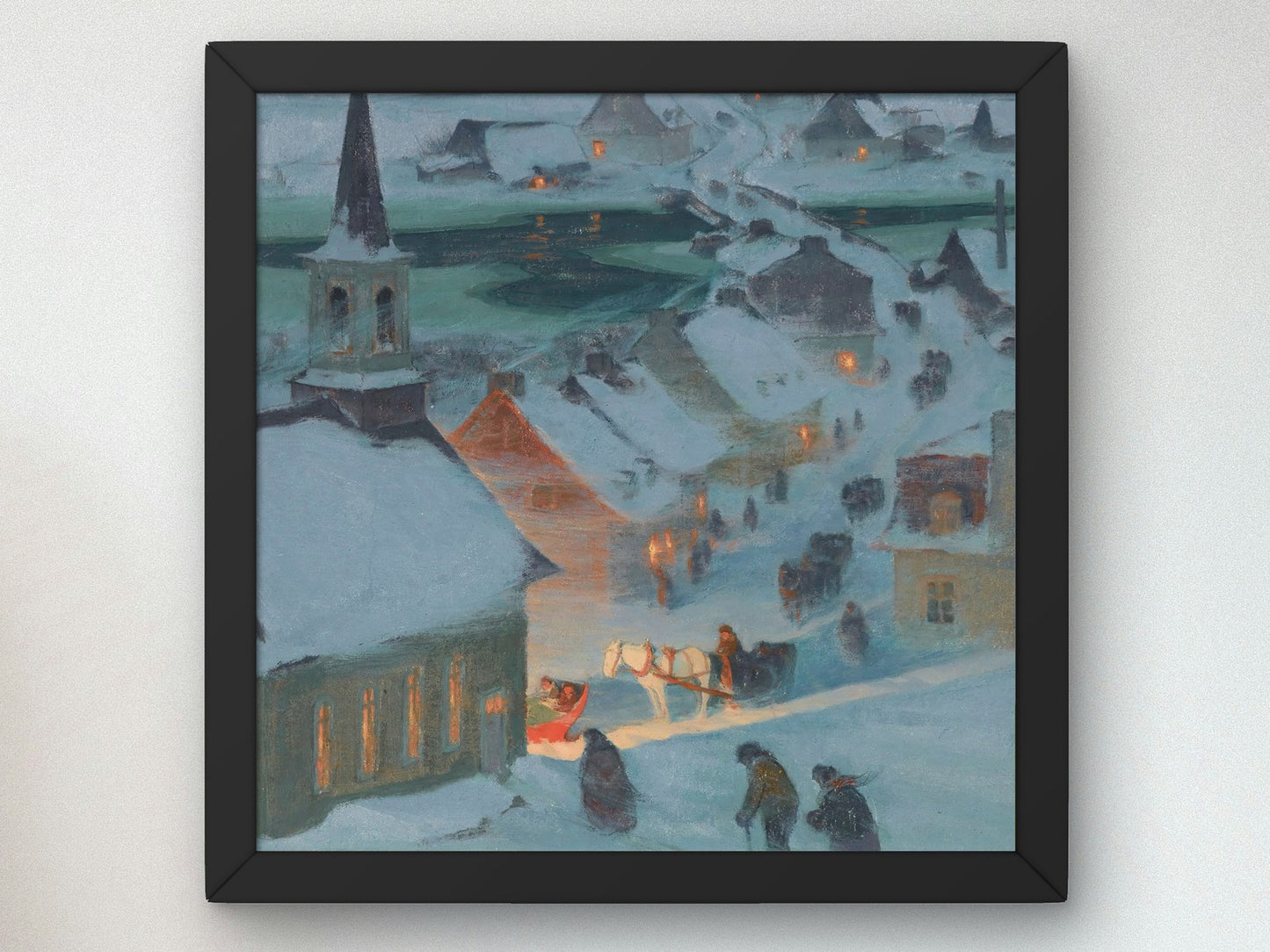 Christmas Mass by Clarence Gagnon 1928, Wall Art Print, Fine Art Reproduction, Museum Quality Decor, Poster