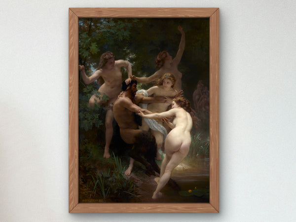Nymphs and Satyr by William Bouguereau 1873, Wall Art Print, Fine Art Reproduction, Museum Quality Decor, Poster