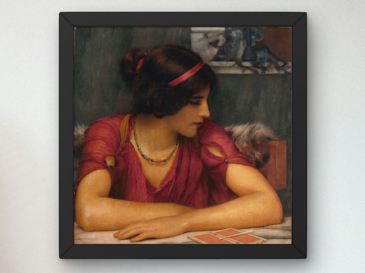 The Letter by John William Godward 1895, Wall Art Print, Fine Art Reproduction, Museum Quality Decor, Poster