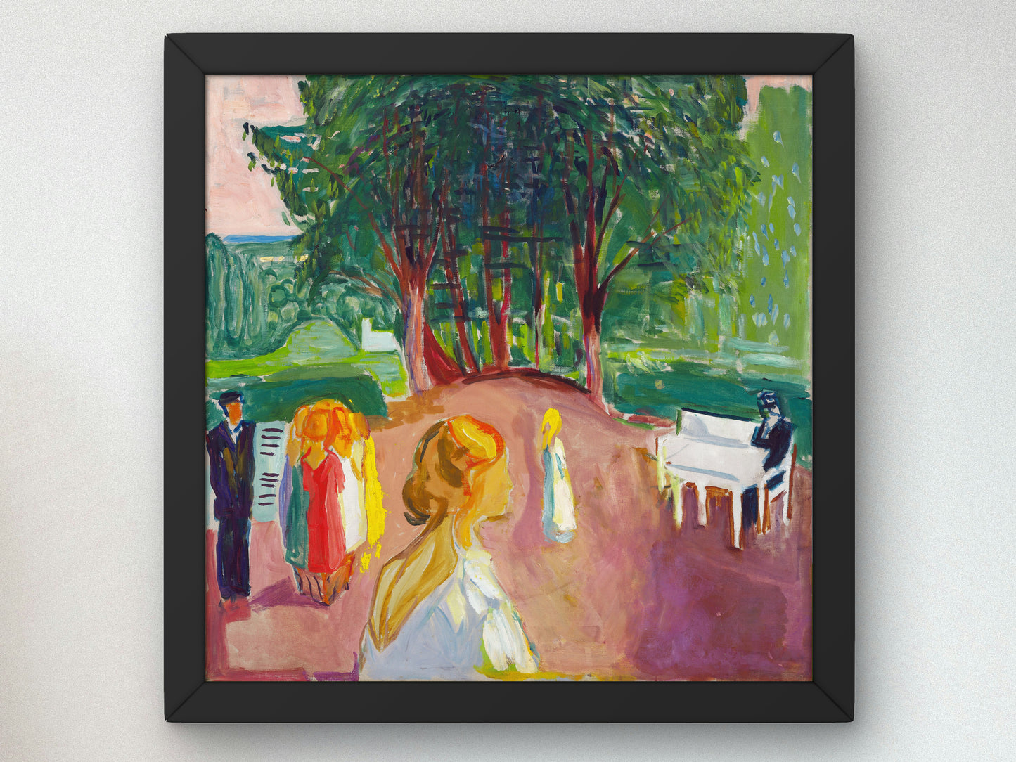 Flirting in the Park by Edvard Munch 1942, Wall Art Print, Fine Art Reproduction, Museum Quality Decor, Poster