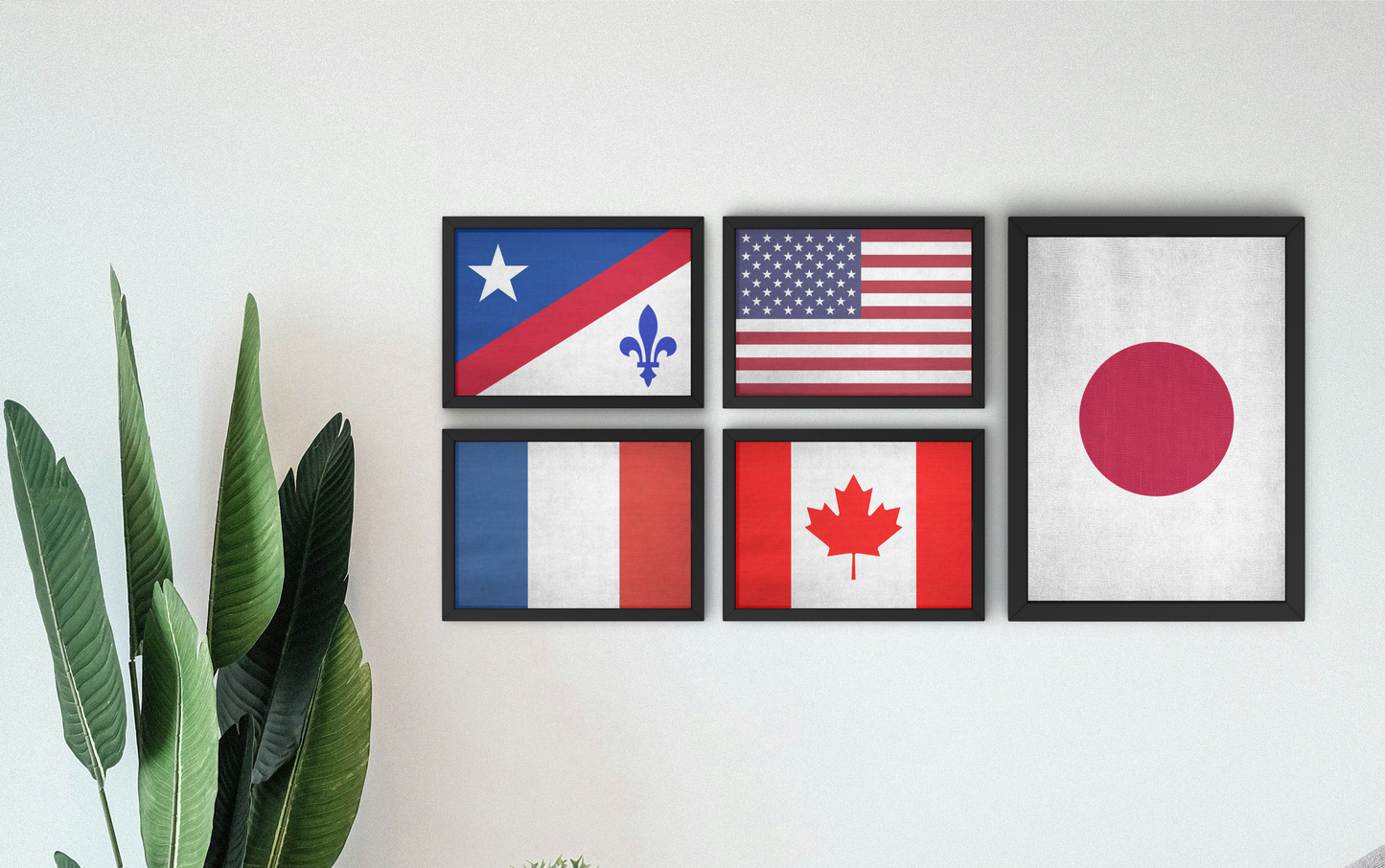 Drapeau Franco-Américain Poster wall art prints French American Vintage Flag