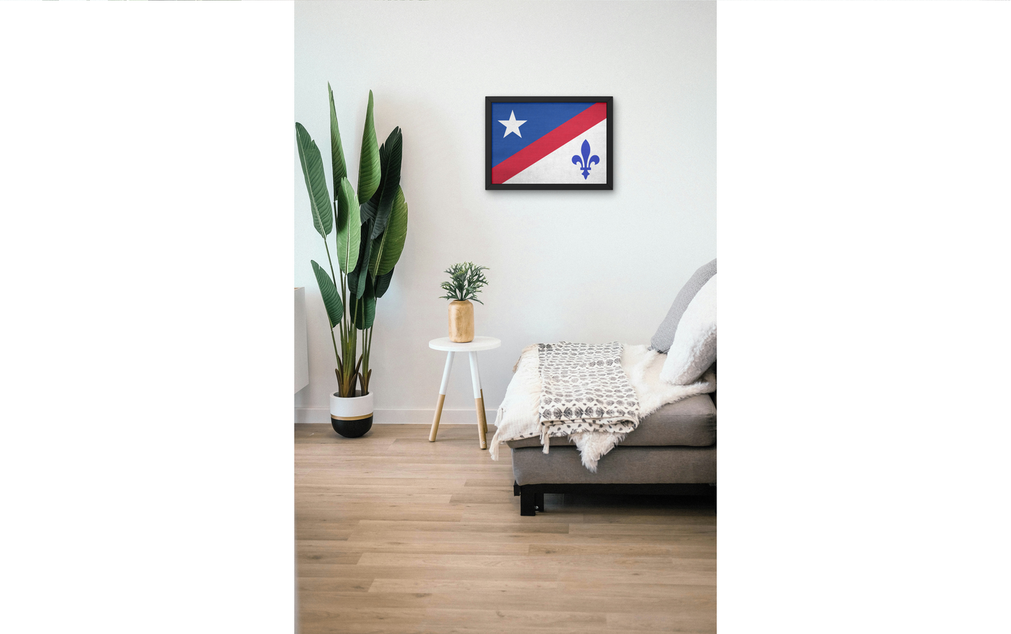 Drapeau Franco-Américain Poster wall art prints French American Vintage Flag