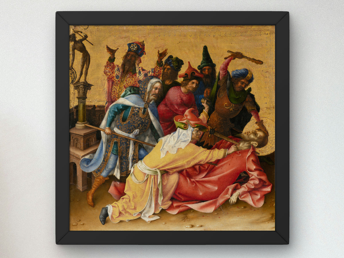 Martyrdom of St Thomas by Stefan Lochner 1435, Wall Art Print, Fine Art Reproduction, Museum Quality Decor, Poster