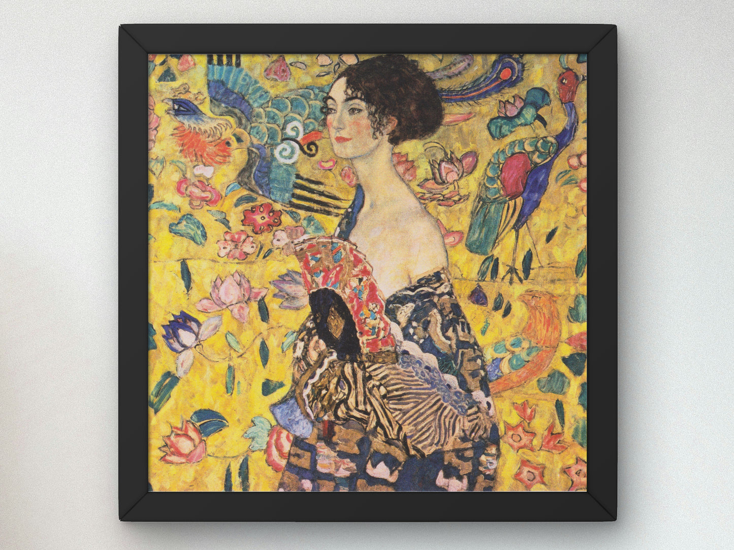 Woman with Fan by Gustav Klimt 1917, Wall Art Print, Fine Art Reproduction, Museum Quality Decor, Poster