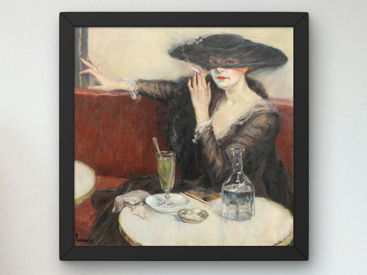In the Café by Edward Cucuel 1910, Wall Art Print, Fine Art Reproduction, Museum Quality Decor, Poster
