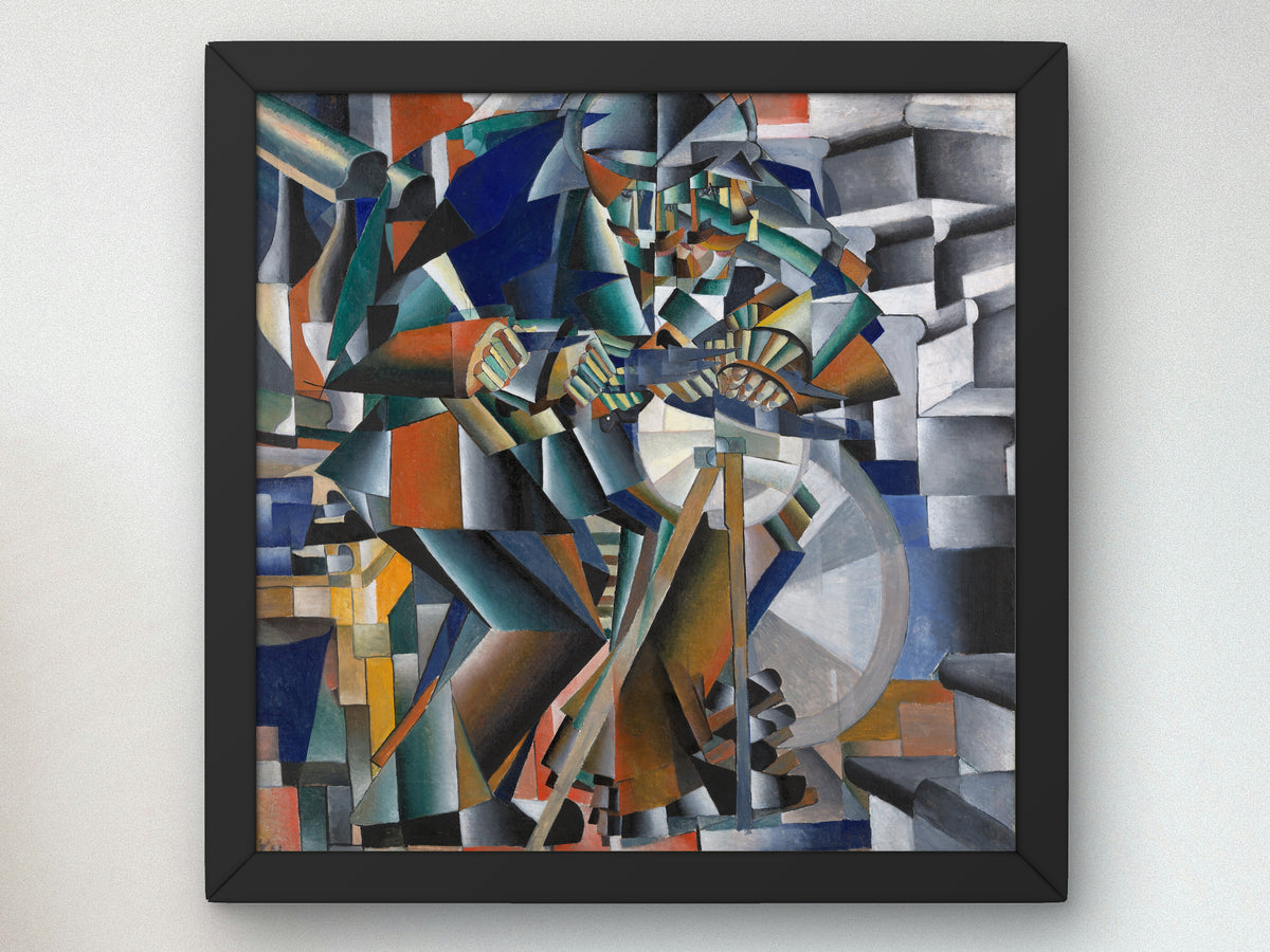 The Knife Grinder, Principle of Glittering by Kazimir Malevich 1912, Wall Art Print, Fine Art Reproduction, Museum Quality Decor, Poster
