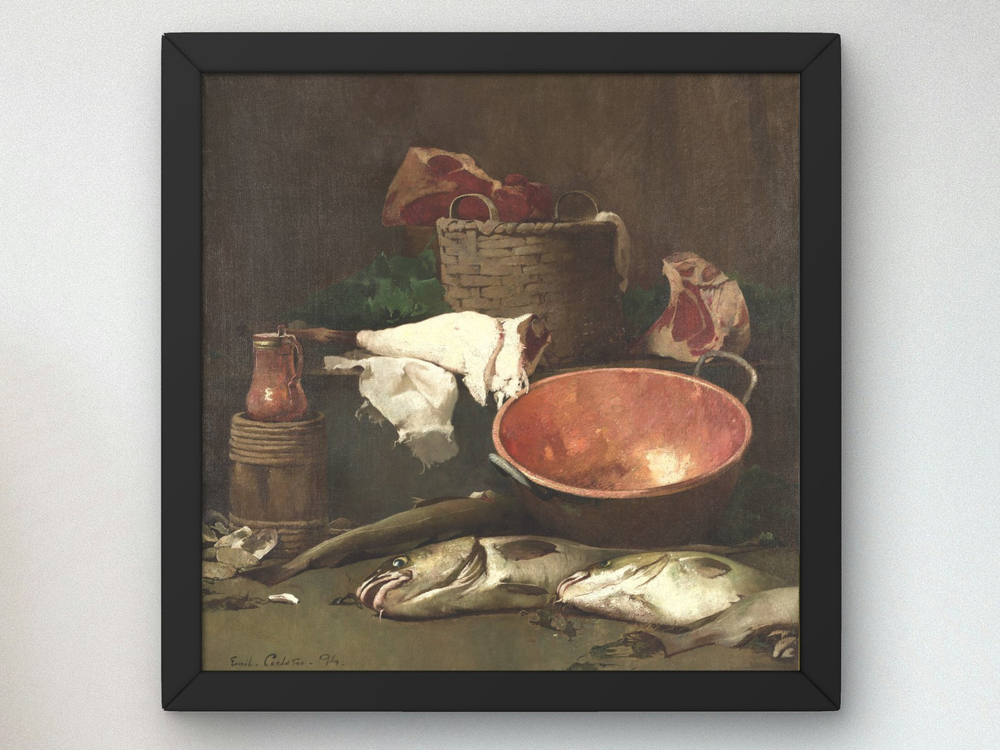 Still Life with Fish and Copper Bowl by Emil Carlsen 1894, Wall Art Print, Fine Art Reproduction, Museum Quality Decor, Poster