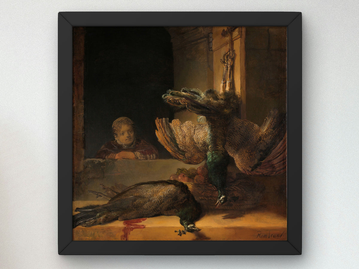 Still Life with Peacocks by Rembrandt van Rijn 1639, Wall Art Print, Fine Art Reproduction, Museum Quality Decor, Poster