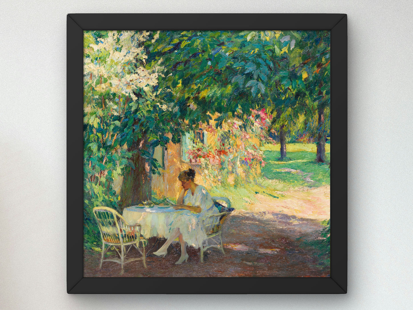 Summer in the Garden of the Artist's Villa on Lake Starnberg by Edward Cucuel 1920, Wall Art Print, Fine Art Reproduction, Museum Quality