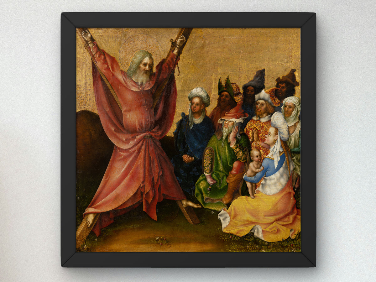 Martyrdom of St Andrew by Stefan Lochner 1435, Wall Art Print, Fine Art Reproduction, Museum Quality Decor, Poster