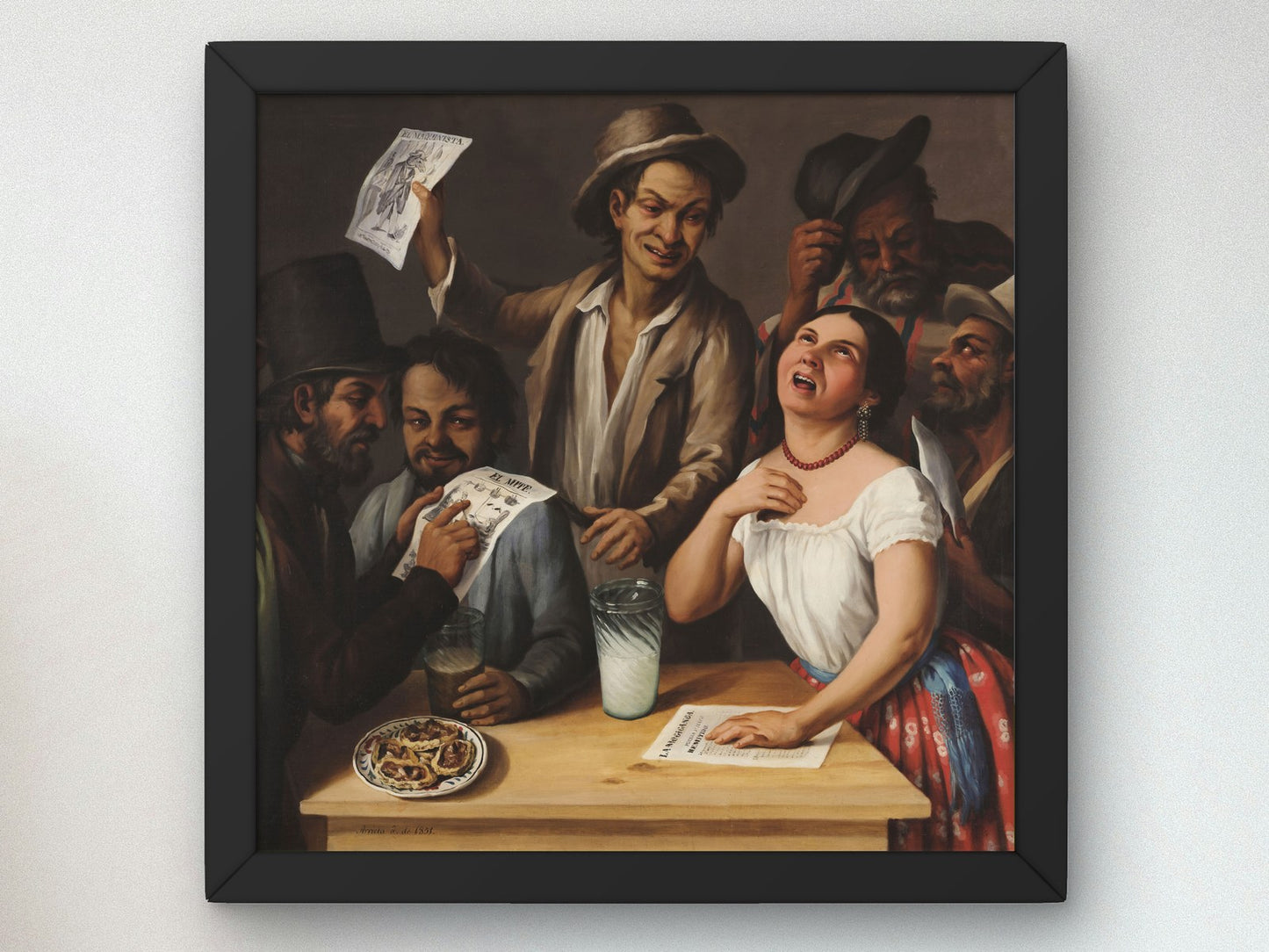 Bar Gathering by Agustín Arrieta 1851, Wall Art Print, Fine Art Reproduction, Museum Quality Decor, Poster