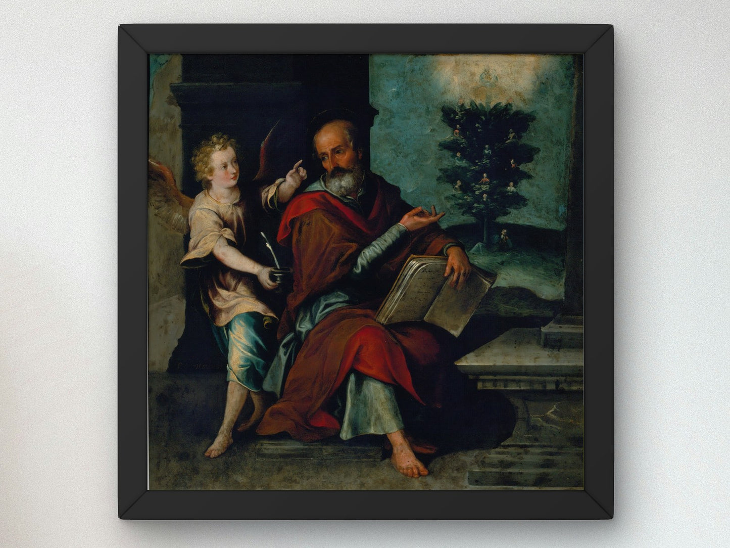 Saint Matthew by Baltazar de Echave Ibia 1620, Wall Art Print, Fine Art Reproduction, Museum Quality Decor, Poster