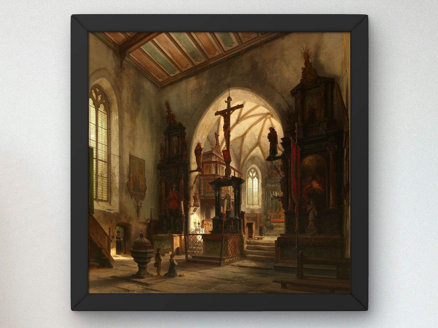 Inside of a Church by Carl Georg Anton Graeb 1868, Wall Art Print, Fine Art Reproduction, Museum Quality Decor, Poster