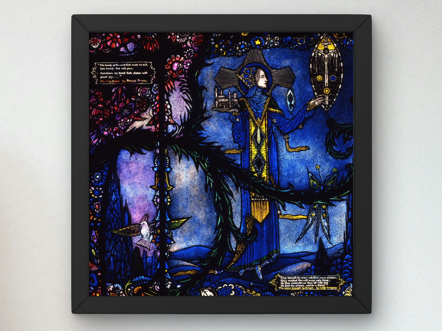 The Wayfarer and The Story Brought By Brigit by Harry Clarke 1926, Wall Art Print, Fine Art Reproduction, Museum Quality Decor, Poster