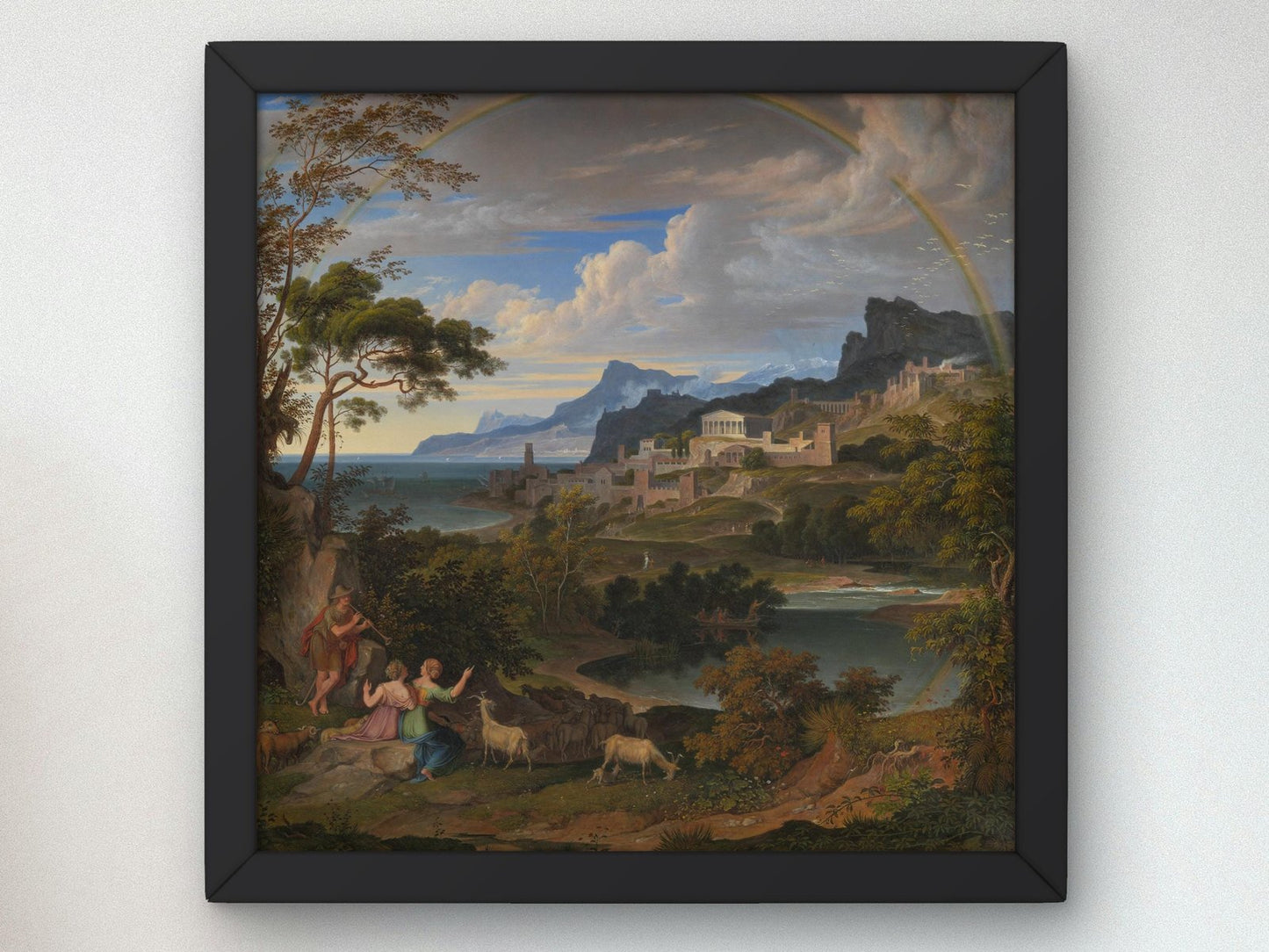 Heroic Landscape with Rainbow by Joseph Anton Koch, 1824, Romanticism and Classical Landscapes, fine art print