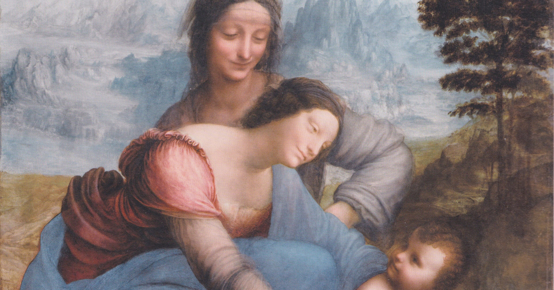 Art print "The Virgin and Child with Saint Anne" by Leonardo da Vinci, fine art print