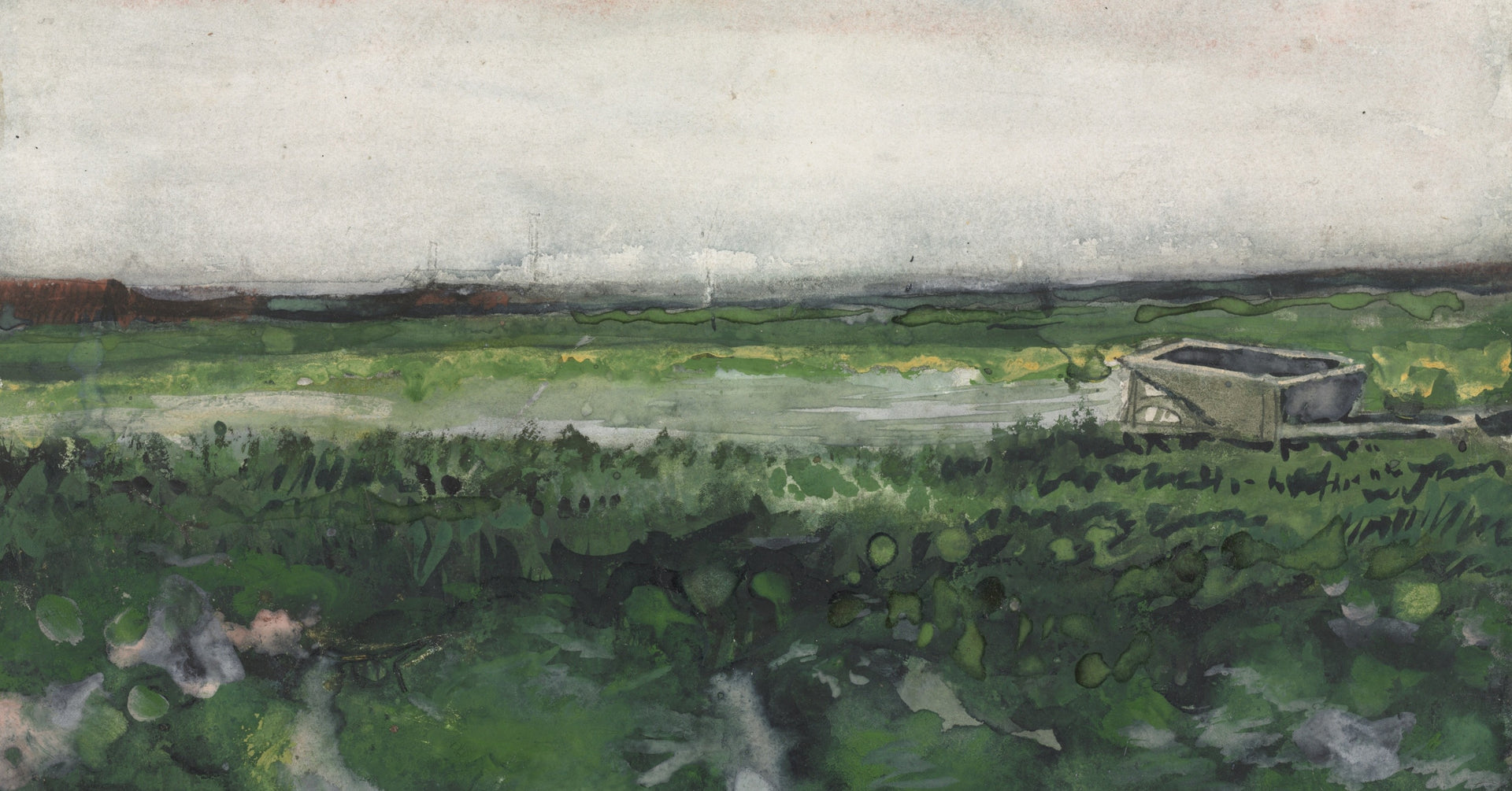 Landscape with Wheelbarrow by Vincent van Gogh, fine art print