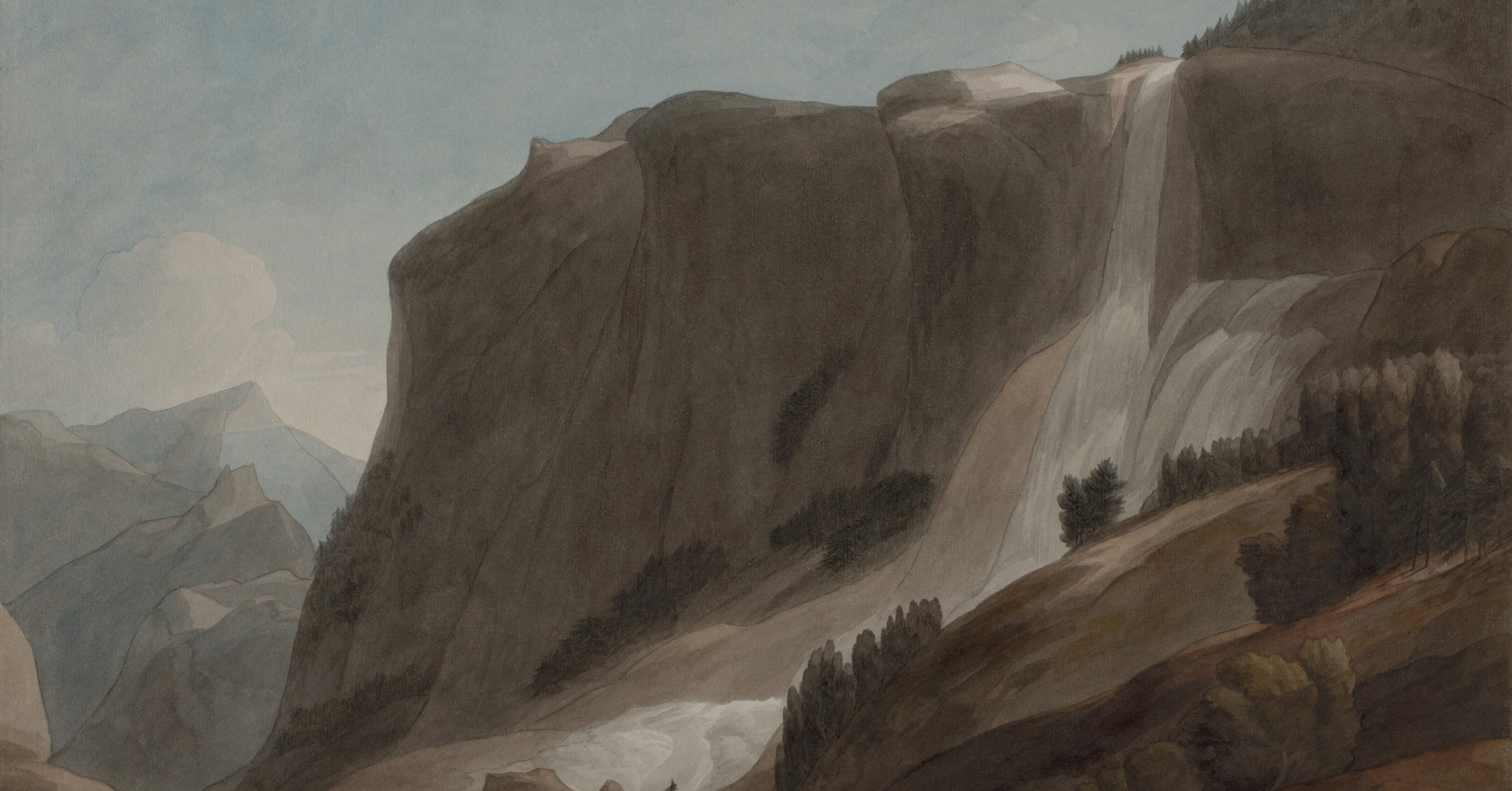 Waterfall between Chiavenna and Mount Splugen by Francis Towne, fine art print