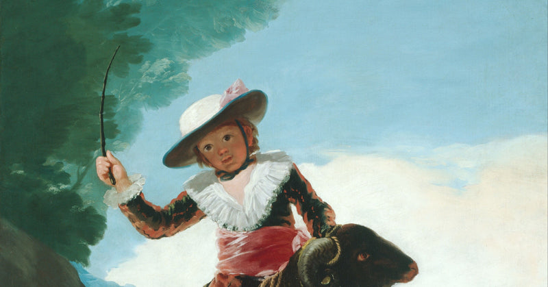 Goya Designed This Image of a Boy Riding a Ram as a Tapestry Cartoon for the Spanish Royal Palace