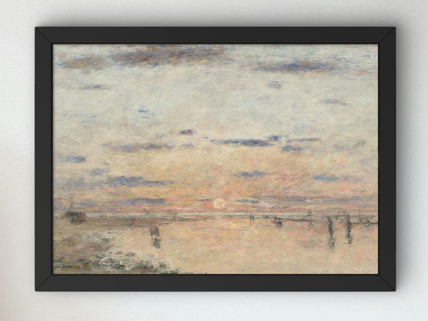 Le Havre Sunset on the Sea by Eugène Boudin 1885, Wall Art Print, Fine Art Reproduction, Museum Quality Decor, Poster