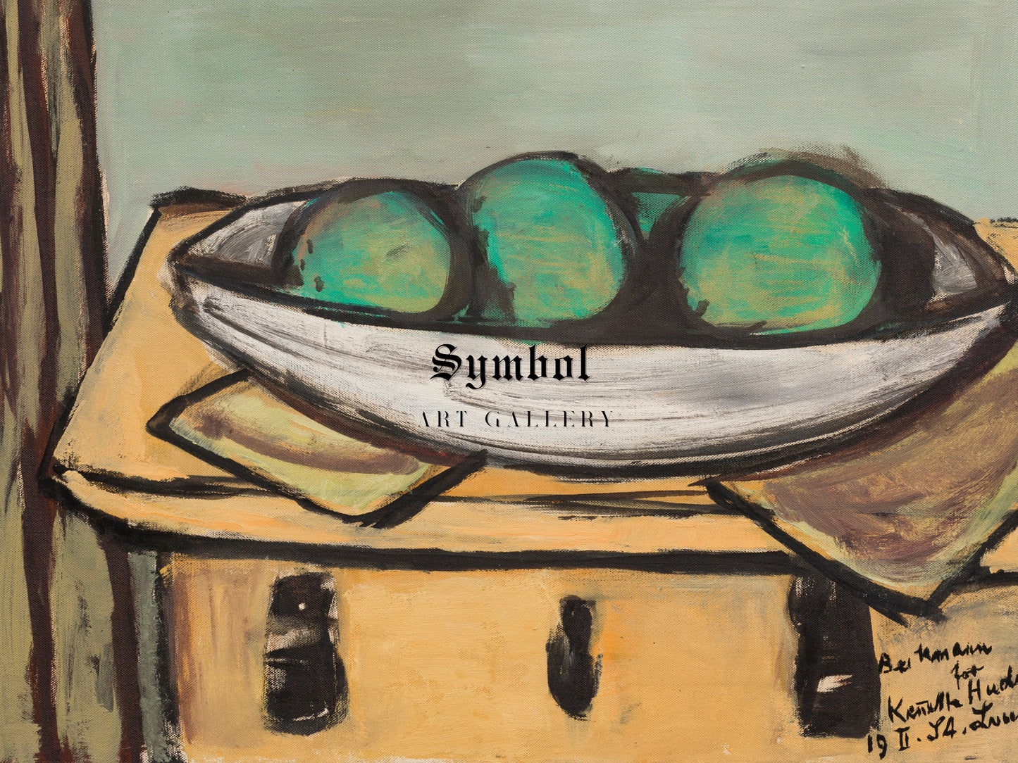 Still Life with Large Green Fruit by Max Beckmann 1947, Wall Art Print, Fine Art Reproduction, Museum Quality Decor, Poster