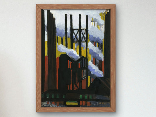 Steel Mill by Joseph Stella 1919, Wall Art Print, Fine Art Reproduction, Museum Quality Decor, Poster
