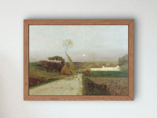Moonrise by Eugen Jettel 1896, Wall Art Print, Fine Art Reproduction, Museum Quality Decor, Poster