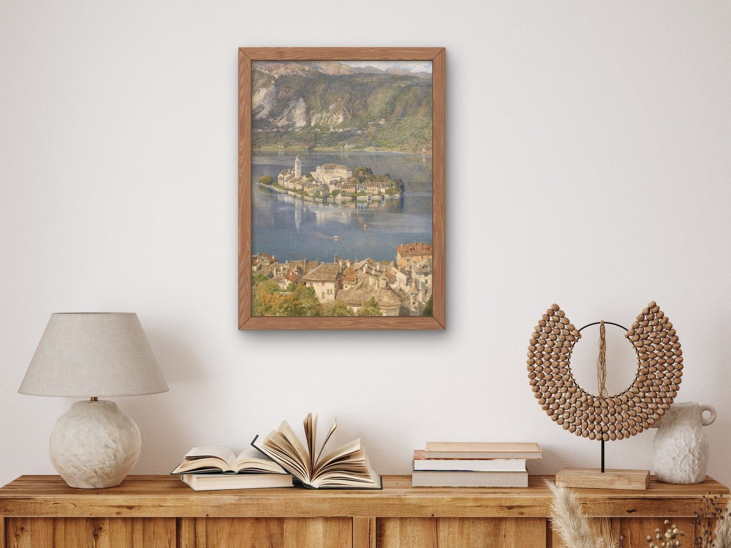 Isola San Giulio Lago d'Orta by Edward John Poynter 1898, Wall Art Print, Fine Art Reproduction, Museum Quality Decor, Poster
