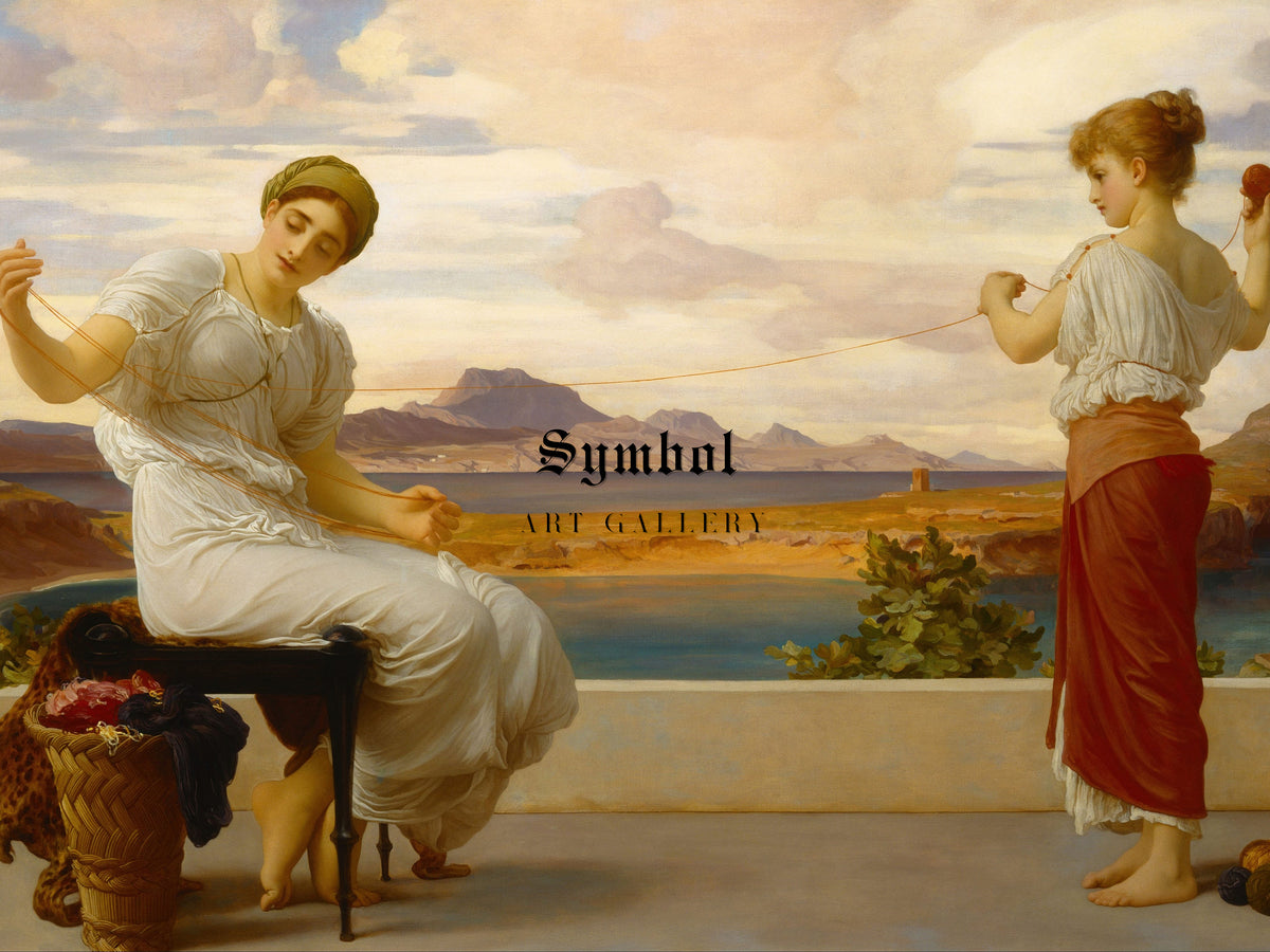 Winding the Skein by Frederic Leighton 1878, Wall Art Print, Fine Art Reproduction, Museum Quality Decor, Poster
