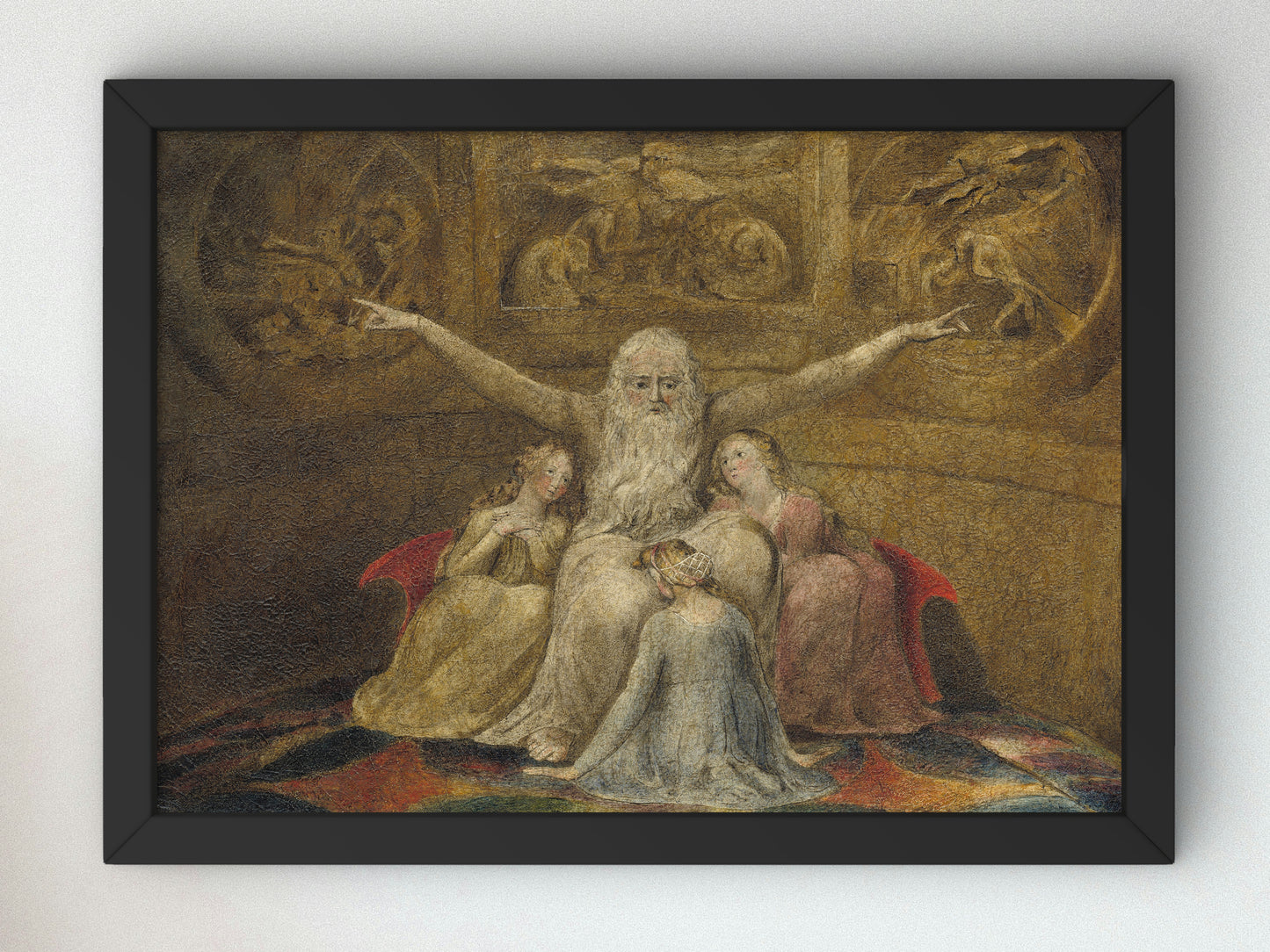 Job and His Daughters by William Blake 1800, Wall Art Print, Fine Art Reproduction, Museum Quality Decor, Poster