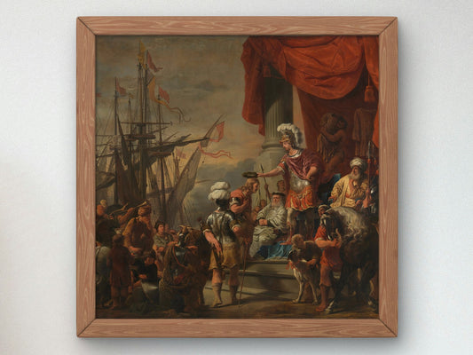 Aeneas Crowning Cloanthus by Ferdinand Bol 1661, Wall Art Print, Fine Art Reproduction, Museum Quality Decor, Poster