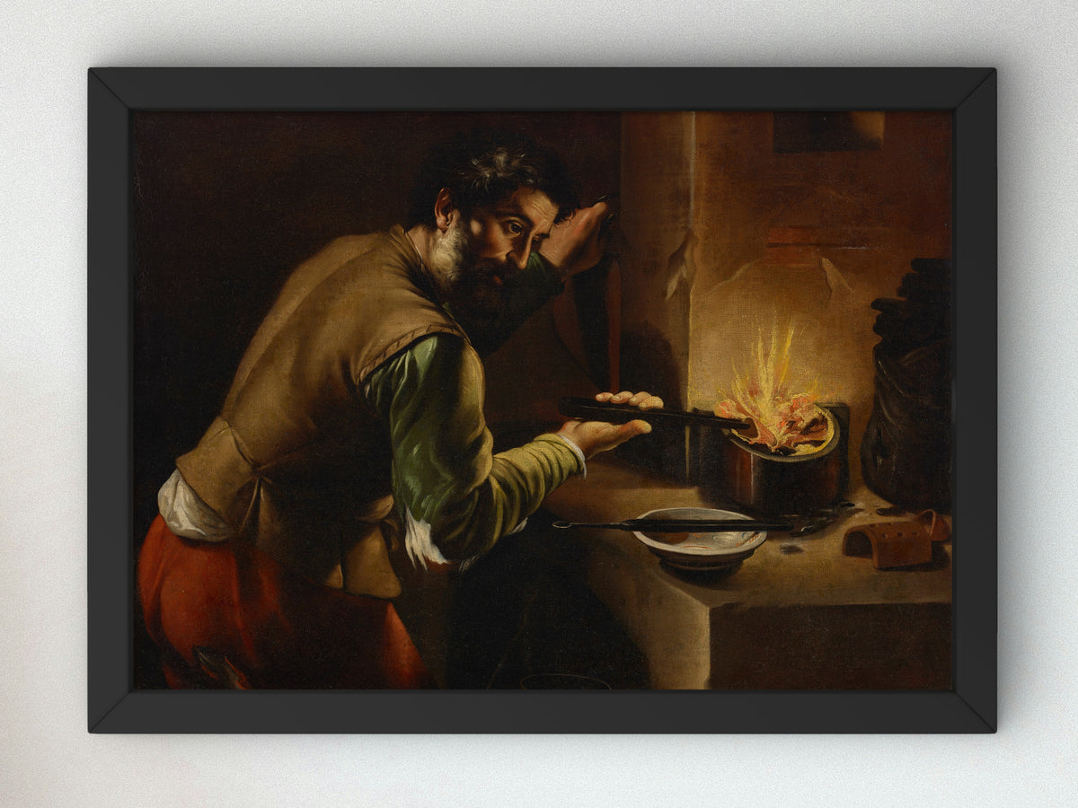 A Silversmith by Mattia Preti, Wall Art Print, Fine Art Reproduction, Museum Quality Decor, Poster