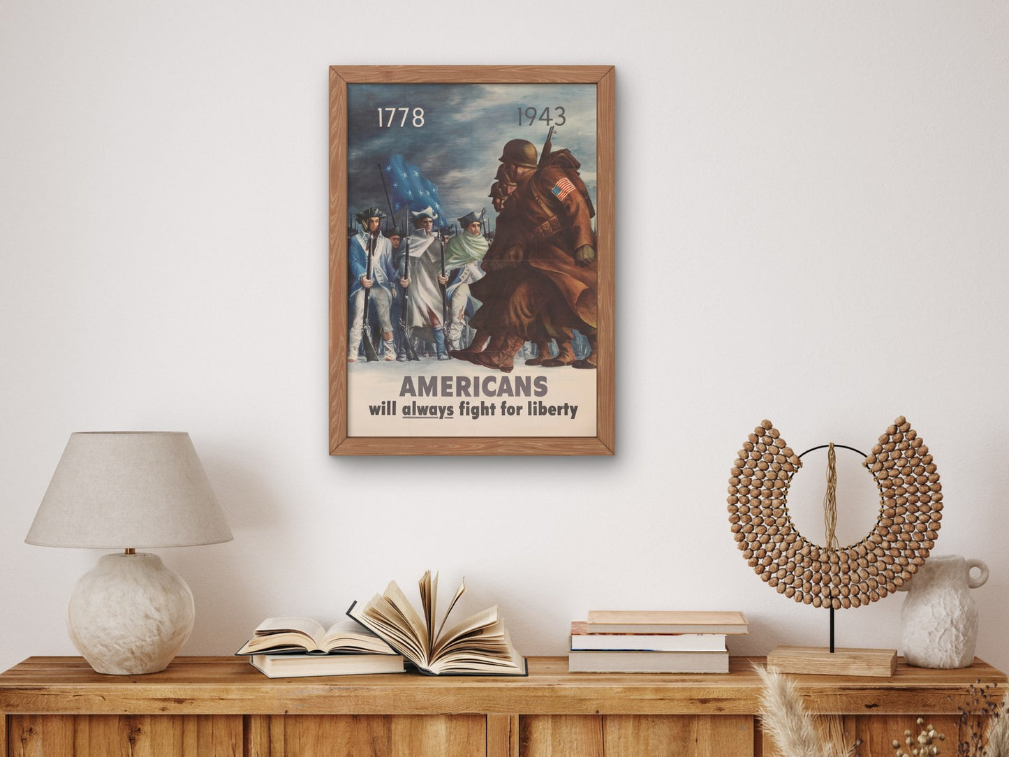 Americans Will Always Fight for Liberty by Bernard Perlin 1943, Wall Art Print, Fine Art Reproduction, Museum Quality Decor, Poster